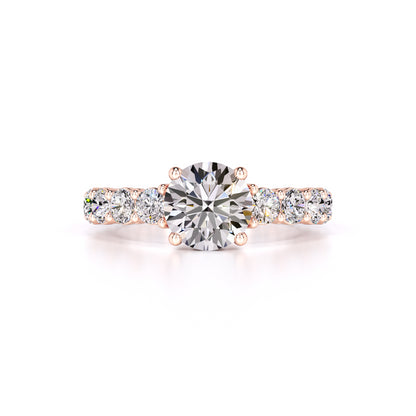 Penelope Moissanite & Lab Grown Diamond Ring | Rose Gold | 1