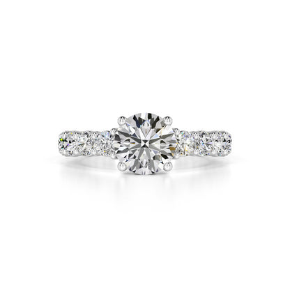 Penelope Moissanite & Lab Grown Diamond Ring | White Gold | 1
