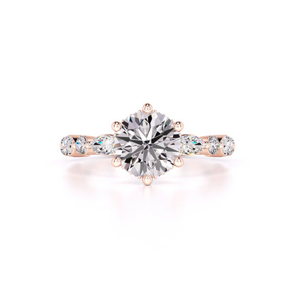 Lucy Moissanite & Lab Grown Diamond Ring | Rose Gold | 1