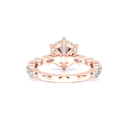 Lucy Moissanite & Lab Grown Diamond Ring | Rose Gold | 3