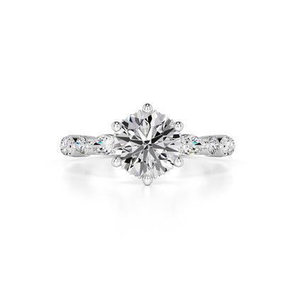Lucy Moissanite & Lab Grown Diamond Ring | White Gold | 1