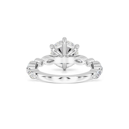 Lucy Moissanite & Lab Grown Diamond Ring | White Gold | 3