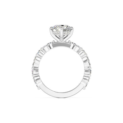 Lucy Moissanite & Lab Grown Diamond Ring | White Gold | 4
