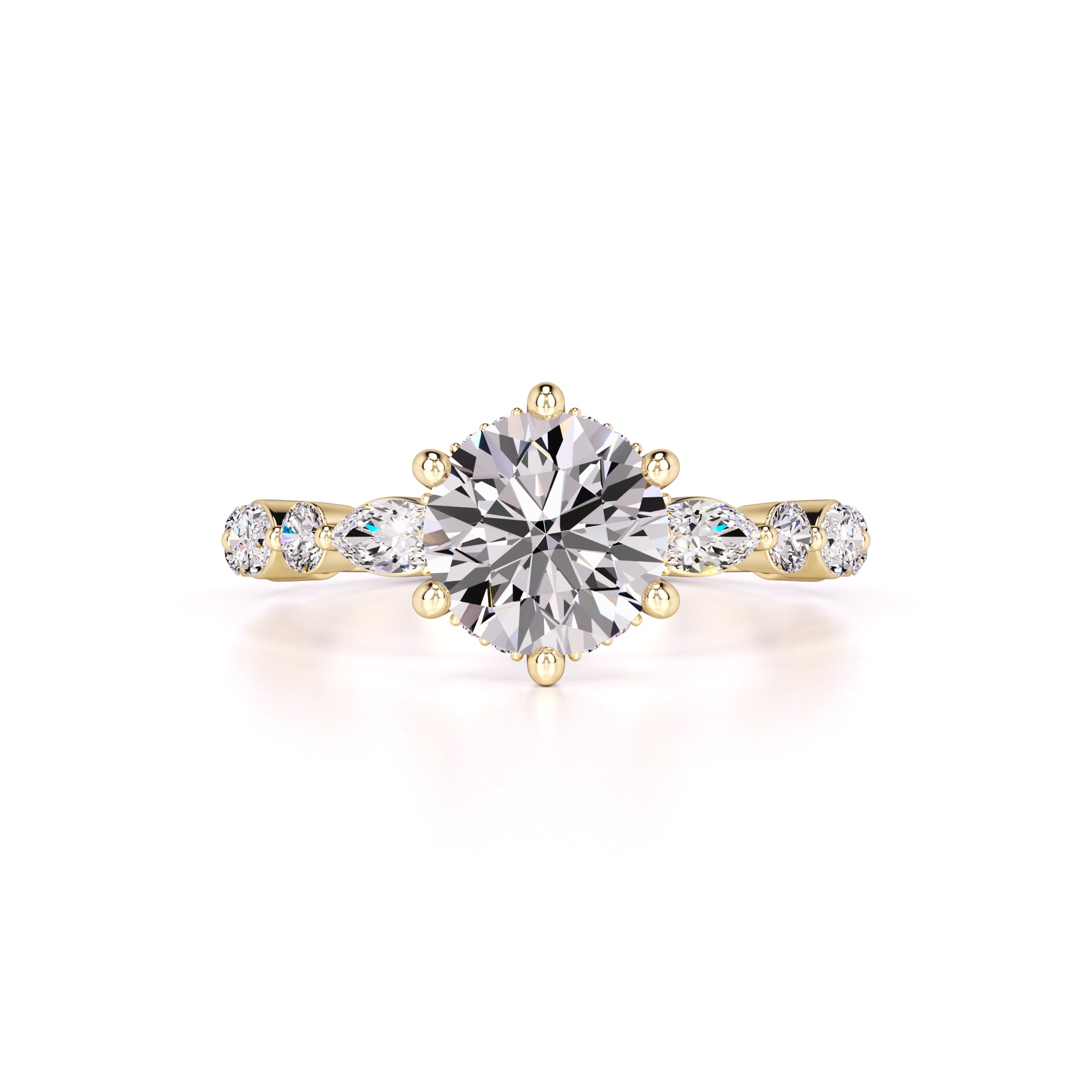 Lucy Moissanite & Lab Grown Diamond Ring | Yellow Gold | 1