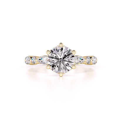 Lucy Moissanite & Lab Grown Diamond Ring | Yellow Gold | 1