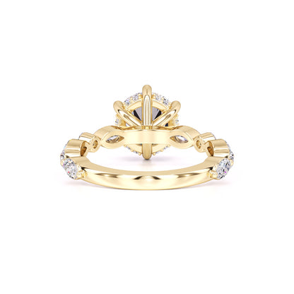Lucy Moissanite & Lab Grown Diamond Ring | Yellow Gold | 3