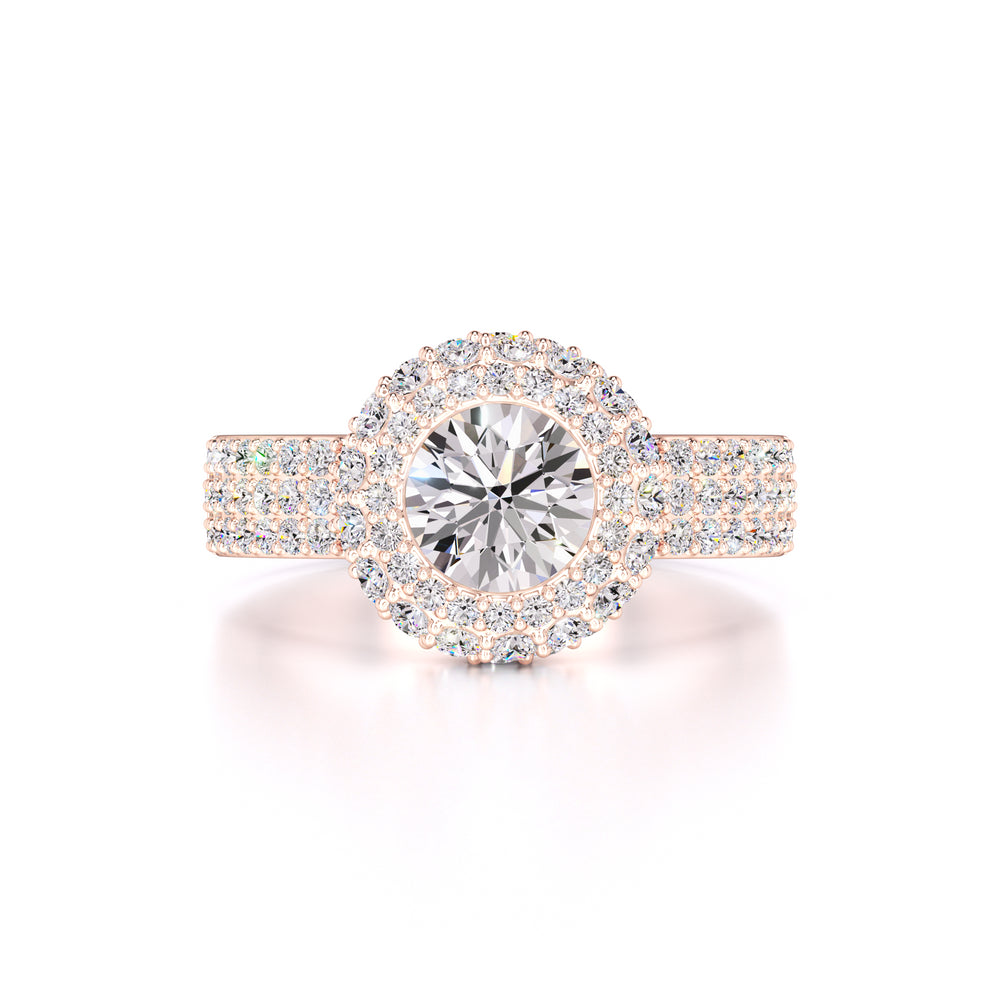 Claire Moissanite & Lab Grown Diamond Ring | Rose Gold | 1