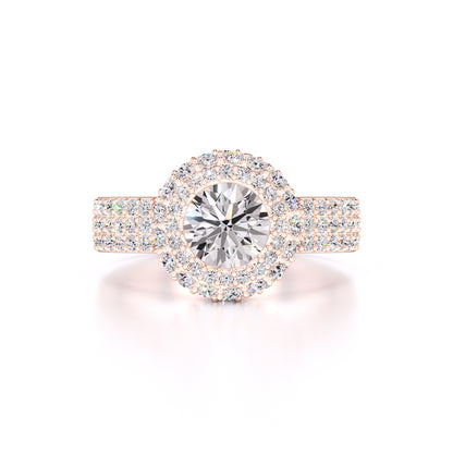 Claire Moissanite & Lab Grown Diamond Ring | Rose Gold | 1