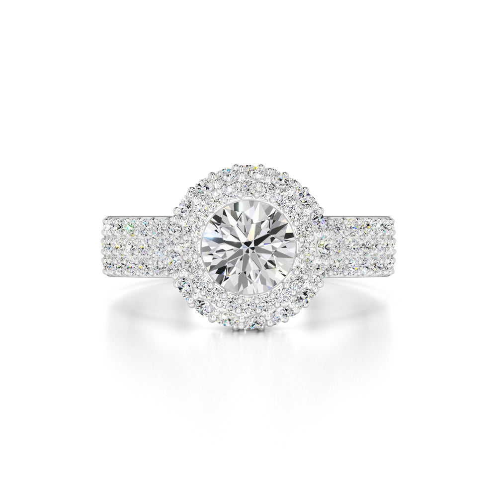 Claire Moissanite & Lab Grown Diamond Ring | White Gold | 1