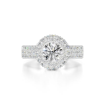 Claire Moissanite & Lab Grown Diamond Ring | White Gold | 1