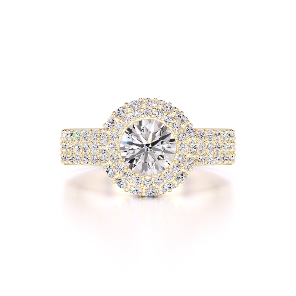Claire Moissanite & Lab Grown Diamond Ring | Yellow Gold | 1