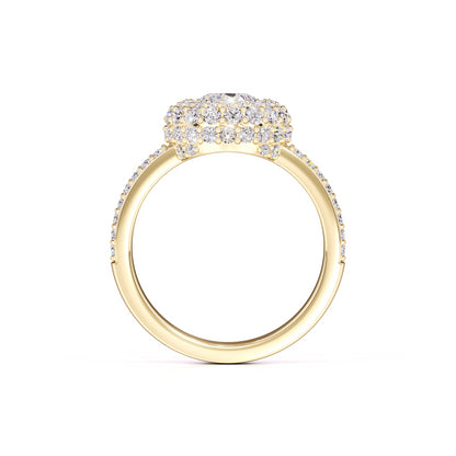 Claire Moissanite & Lab Grown Diamond Ring | Yellow Gold | 4