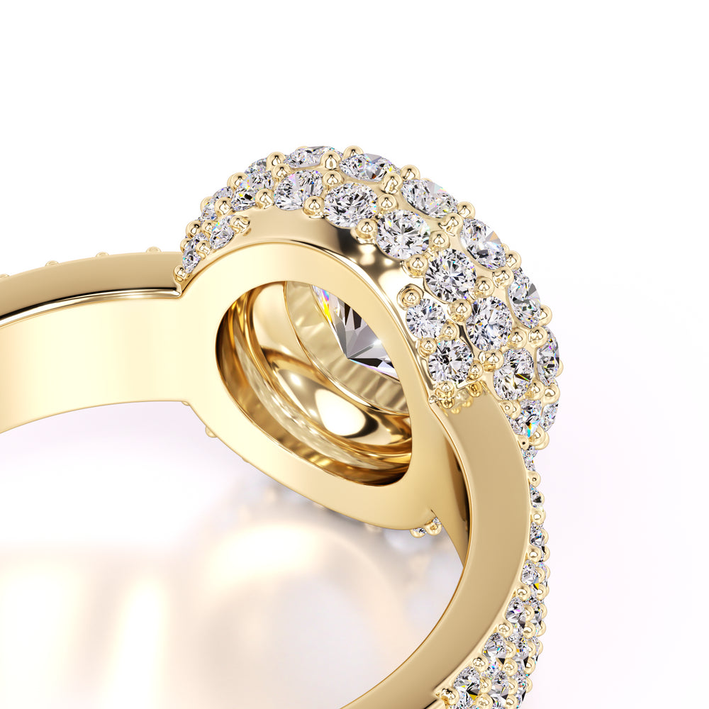 Claire Moissanite & Lab Grown Diamond Ring | Yellow Gold | 2