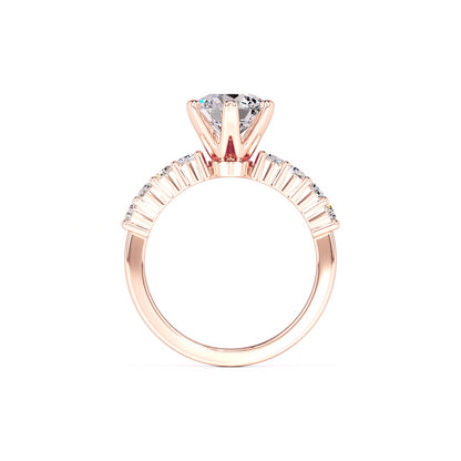 Allison Moissanite & Lab Grown Diamond Ring | Rose Gold | 4