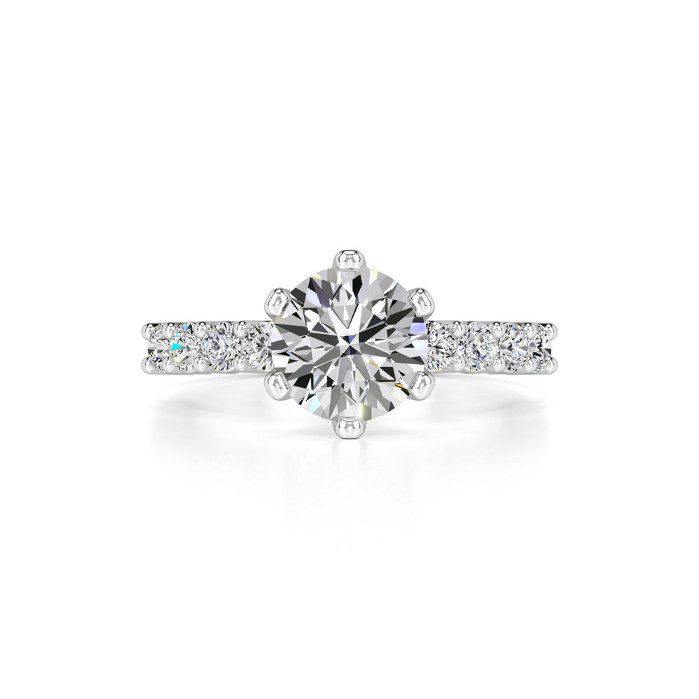 Allison Moissanite & Lab Grown Diamond Ring | White Gold | 1