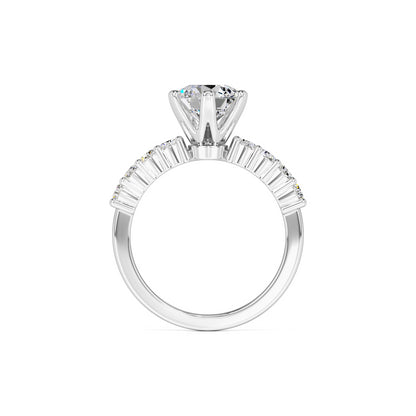 Allison Moissanite & Lab Grown Diamond Ring | White Gold | 4