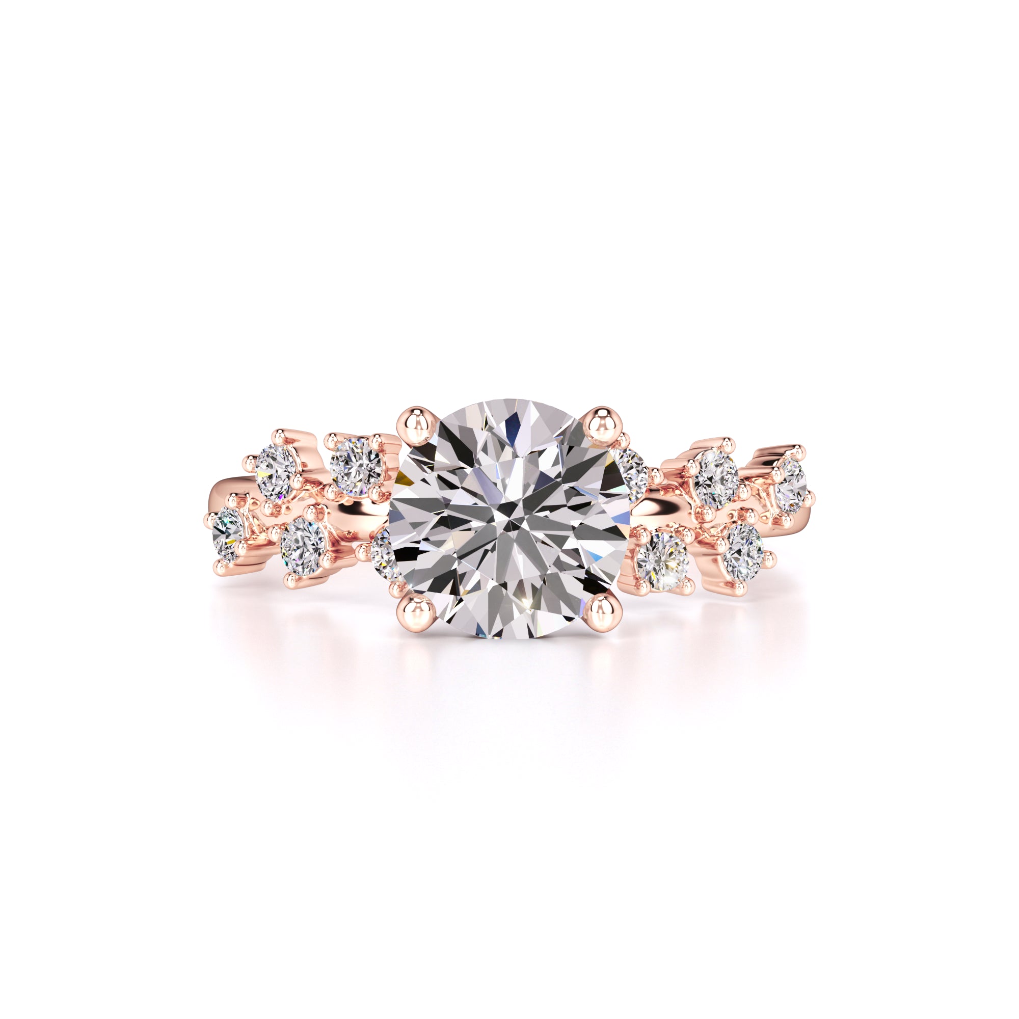 Carmen Moissanite & Lab Grown Diamond Ring | Rose Gold | 1