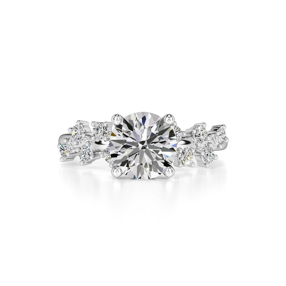 Carmen Moissanite & Lab Grown Diamond Ring | White Gold | 1