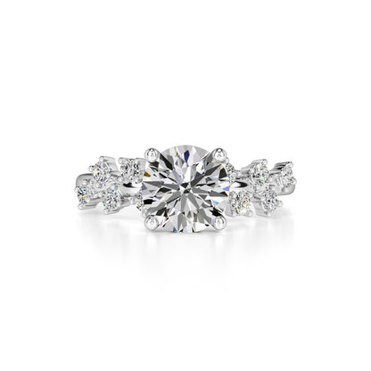 Carmen Moissanite & Lab Grown Diamond Ring | White Gold | 1