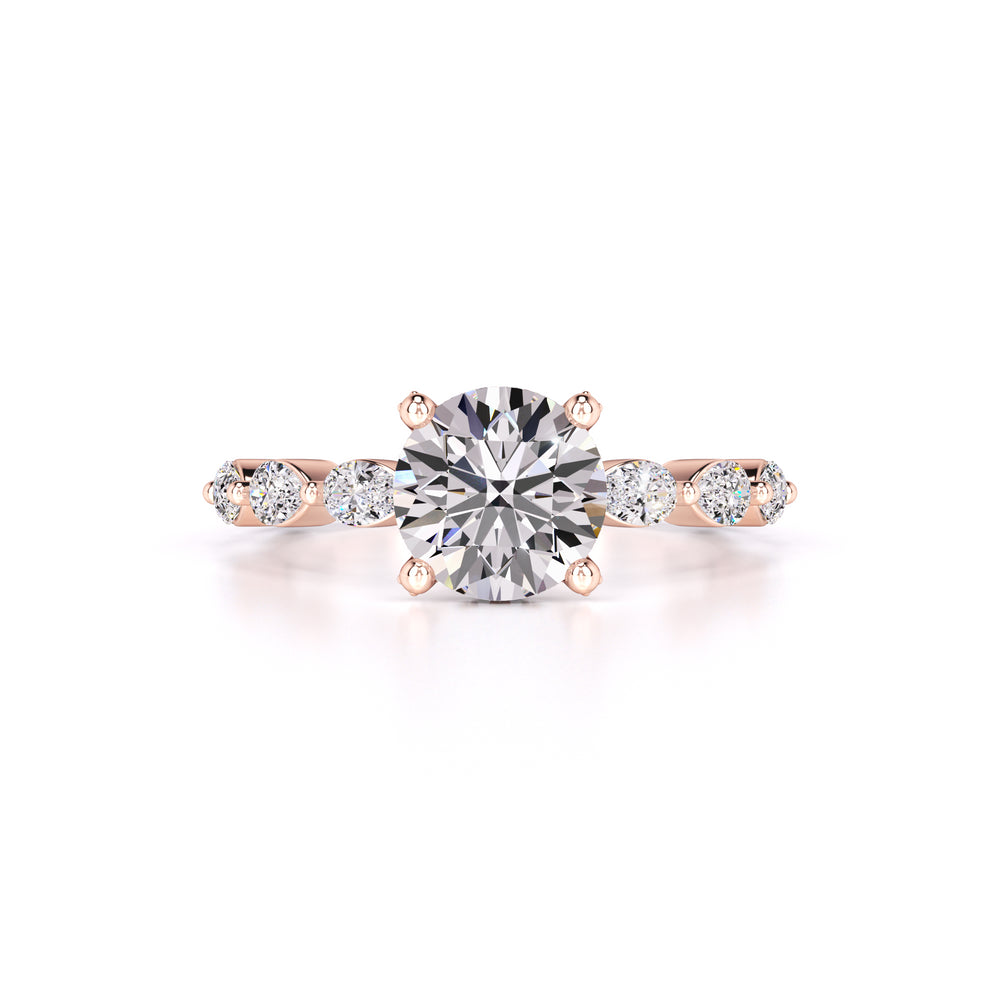 Sarah Moissanite & Lab Grown Diamond Ring | Rose Gold | 1