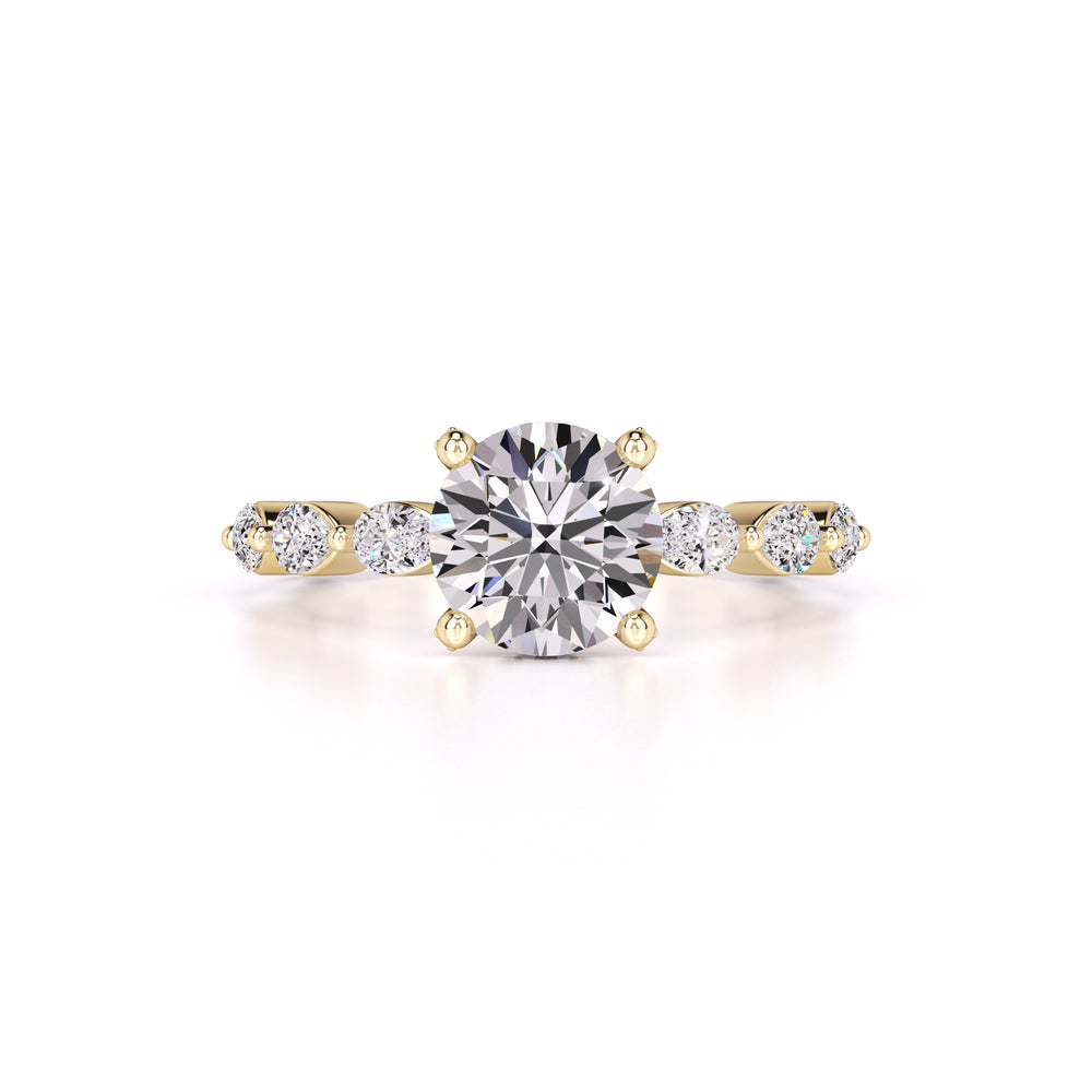 Sarah Moissanite & Lab Grown Diamond Ring | Yellow Gold | 1