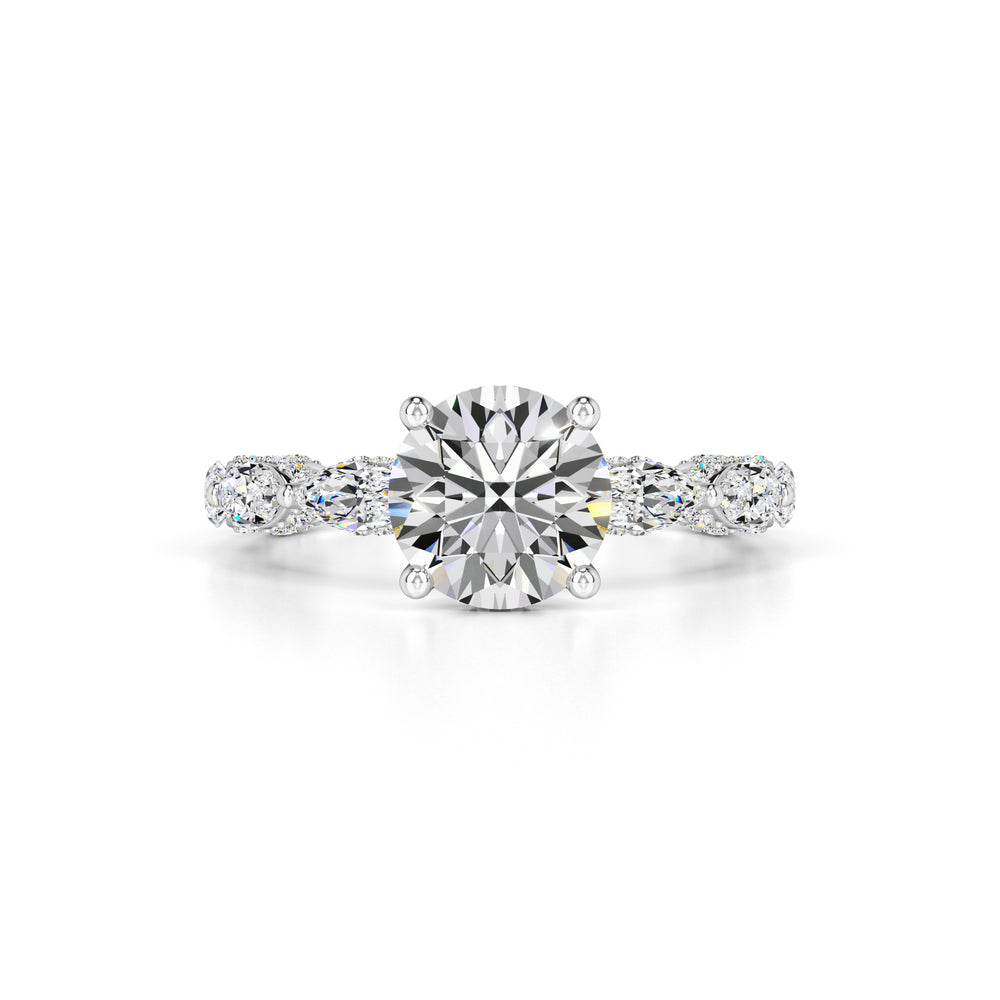 Kiara Moissanite & Lab Grown Diamond Ring | White Gold | 1