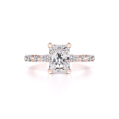 Jade Moissanite & Lab Grown Diamond Ring | Rose Gold | 1