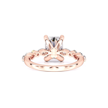 Jade Moissanite & Lab Grown Diamond Ring | Rose Gold | 3