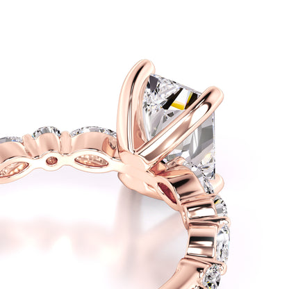 Jade Moissanite & Lab Grown Diamond Ring | Rose Gold | 2