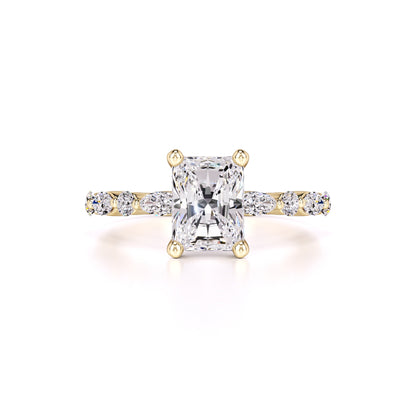Jade Moissanite & Lab Grown Diamond Ring | Yellow Gold | 1