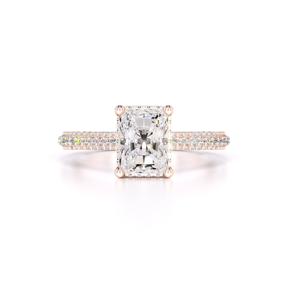Elena Moissanite & Lab Grown Diamond Ring | Rose Gold | 1