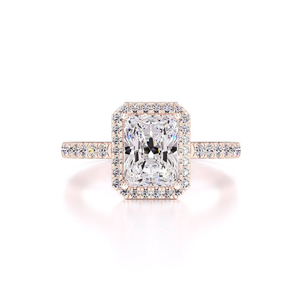 Talia Moissanite & Lab Grown Diamond Ring | Rose Gold | 1