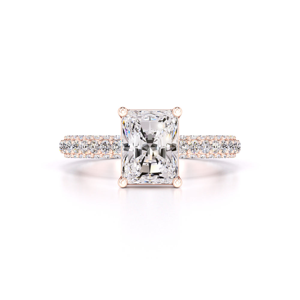 Luna Moissanite & Lab Grown Diamond Ring | Rose Gold | 1