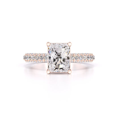 Luna Moissanite & Lab Grown Diamond Ring | Rose Gold | 1
