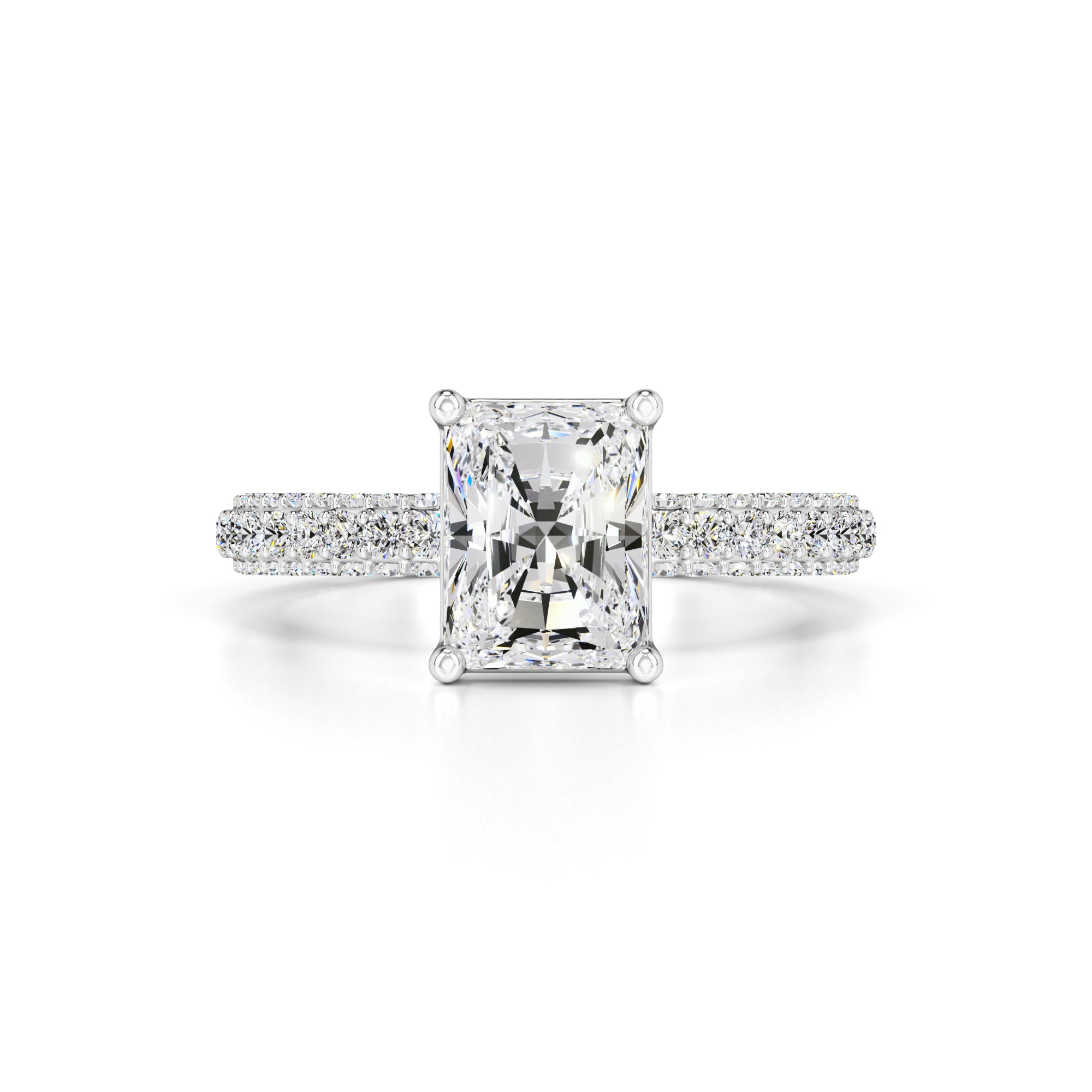 Luna Moissanite & Lab Grown Diamond Ring | White Gold | 1
