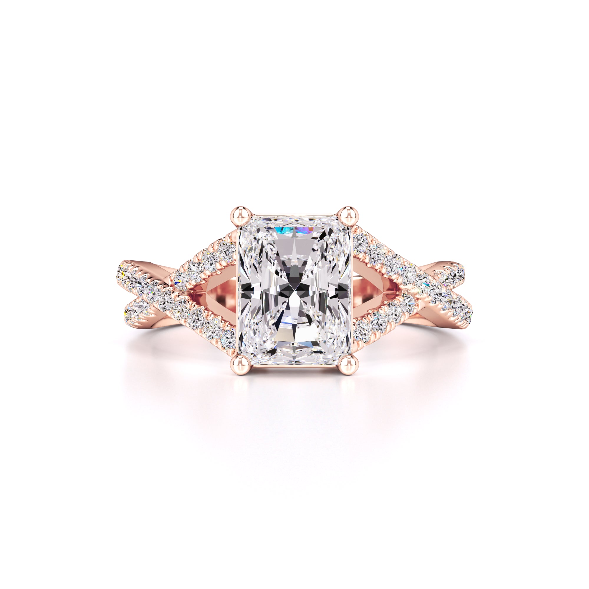 Bailey Moissanite & Lab Grown Diamond Ring | Rose Gold | 1