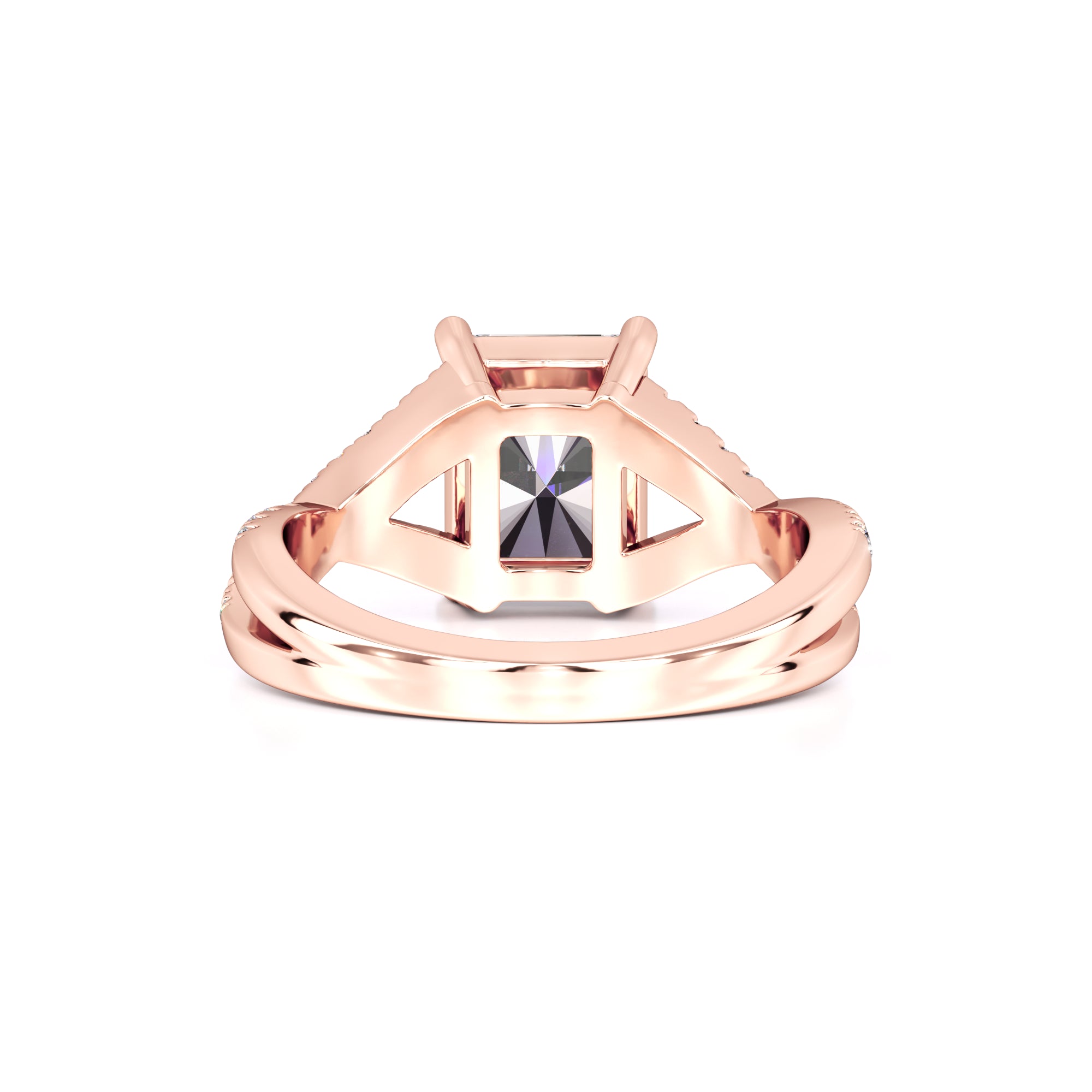 Bailey Moissanite & Lab Grown Diamond Ring | Rose Gold | 3