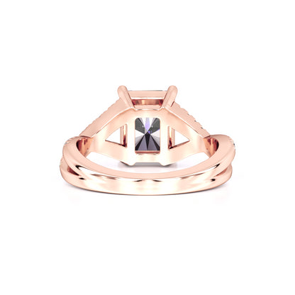 Bailey Moissanite & Lab Grown Diamond Ring | Rose Gold | 3