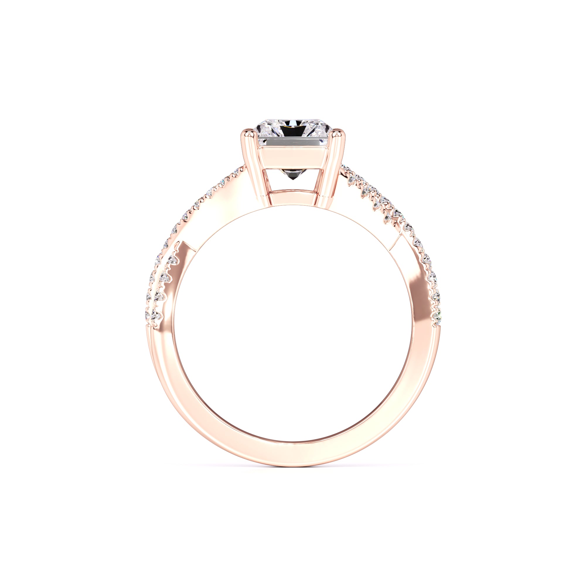 Bailey Moissanite & Lab Grown Diamond Ring | Rose Gold | 4