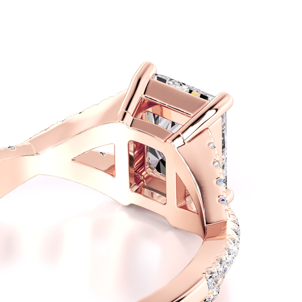 Bailey Moissanite & Lab Grown Diamond Ring | Rose Gold | 2