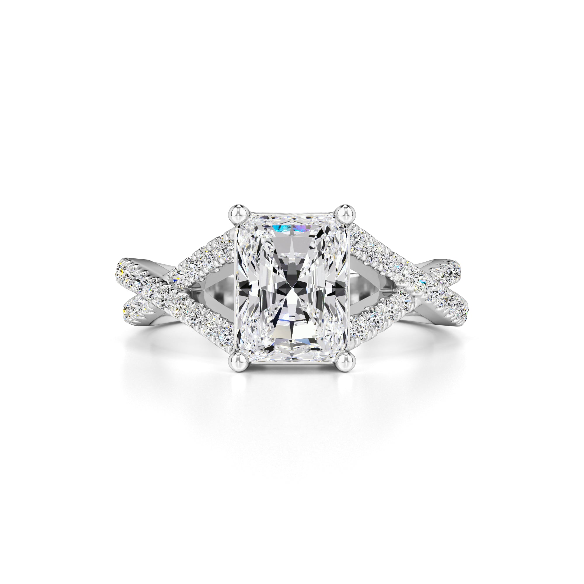 Bailey Moissanite & Lab Grown Diamond Ring | White Gold | 1