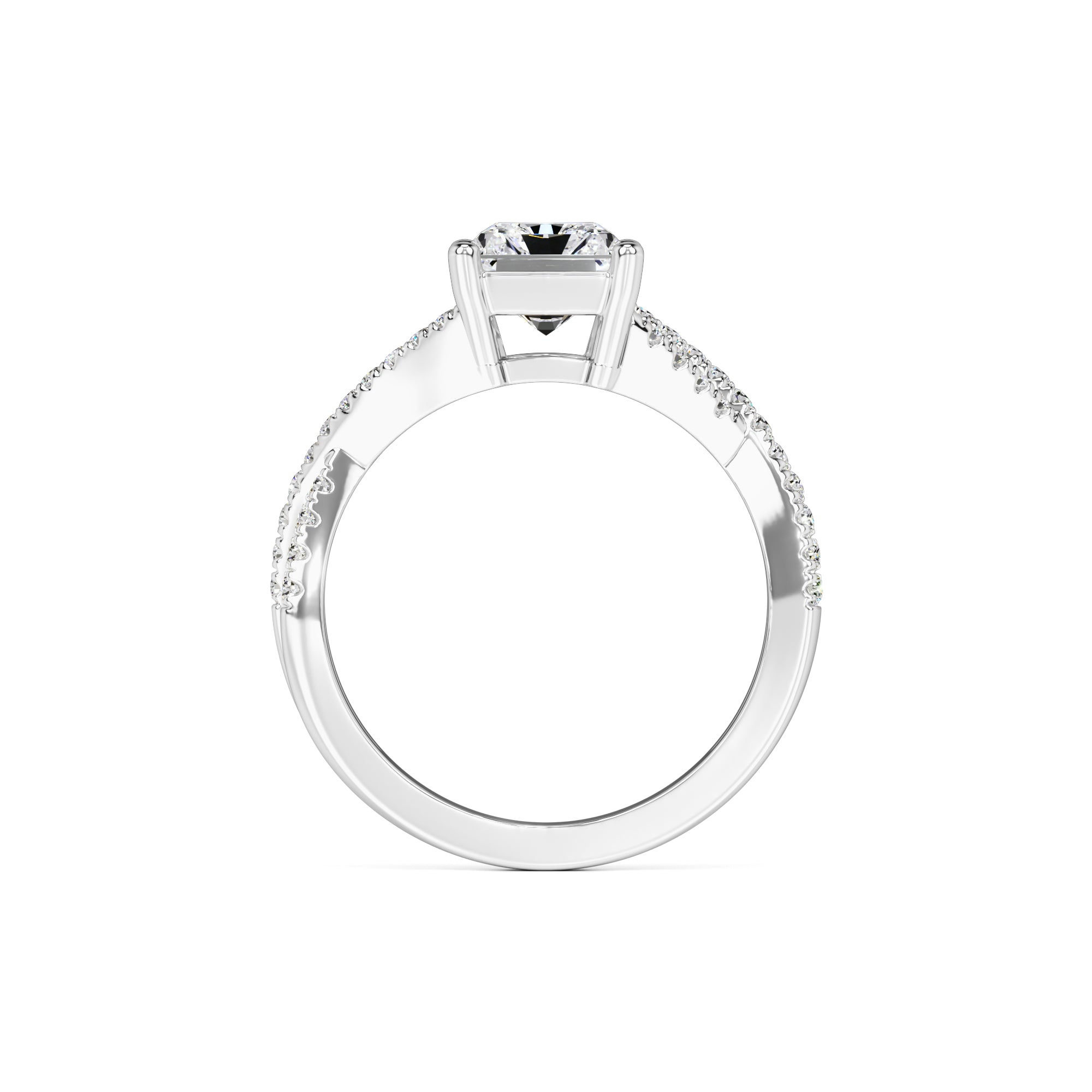 Bailey Moissanite & Lab Grown Diamond Ring | White Gold | 4