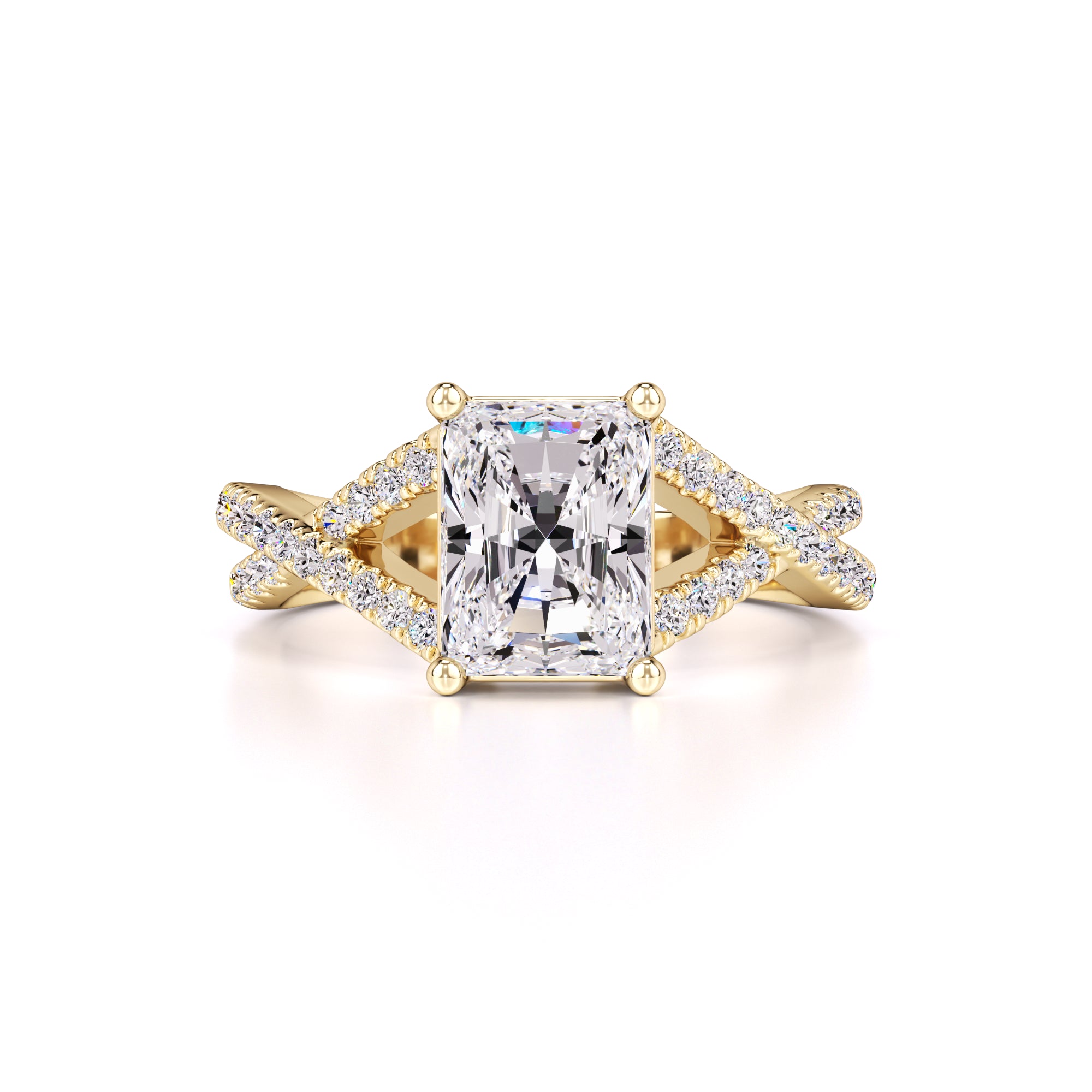 Bailey Moissanite & Lab Grown Diamond Ring | Yellow Gold | 1