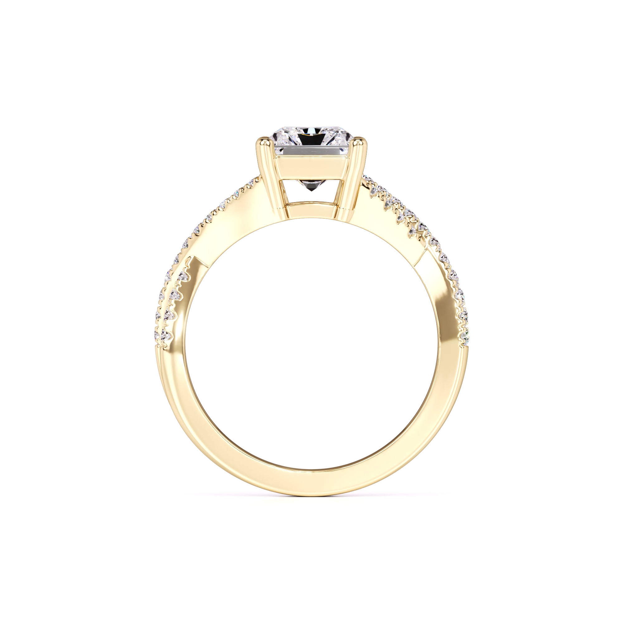 Bailey Moissanite & Lab Grown Diamond Ring | Yellow Gold | 4