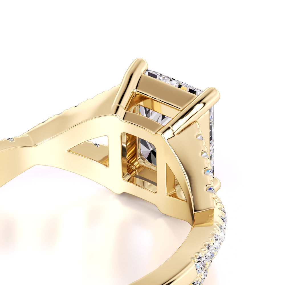 Bailey Moissanite & Lab Grown Diamond Ring | Yellow Gold | 2