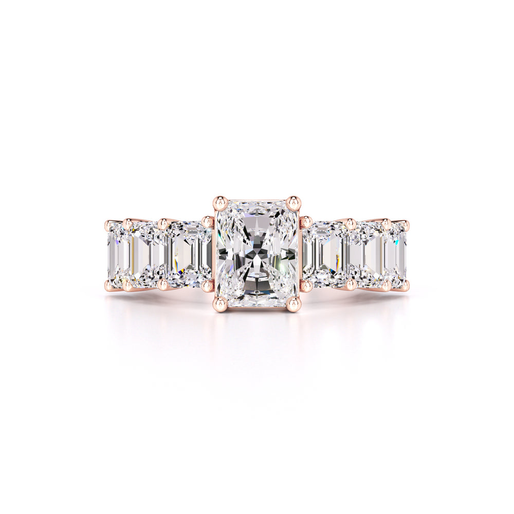 Celine Moissanite & Lab Grown Diamond Ring | Rose Gold | 1